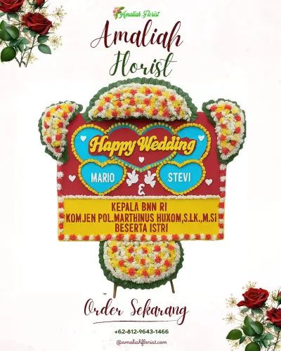 Karangan Papan Bunga Pernikahan di Ketitanglor